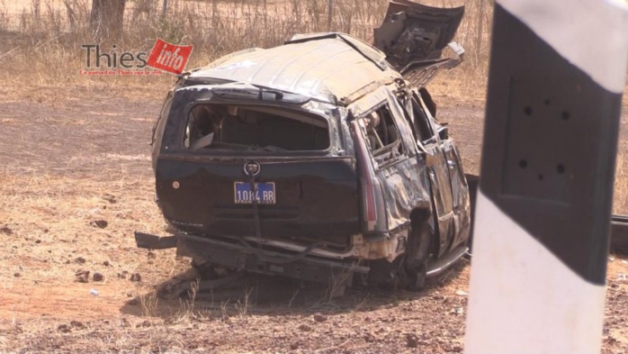 Photos - Les images de l'accident qui a coûté la vie à Serigne Abdourahmane Fall Tilala, son épouse et son chambellan