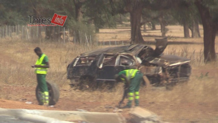Photos - Les images de l'accident qui a coûté la vie à Serigne Abdourahmane Fall Tilala, son épouse et son chambellan