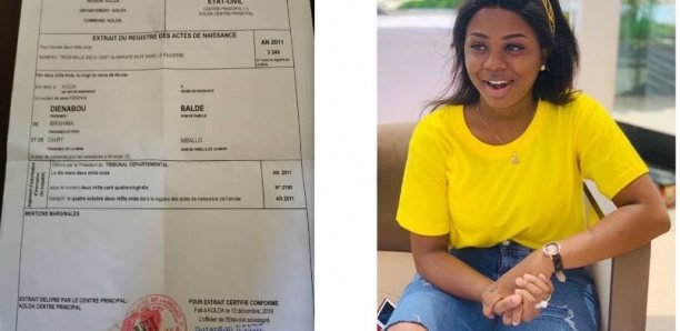 Qualifiée de majeure par Diop Iseg : Dieyna Baldé publie son extrait de naissance