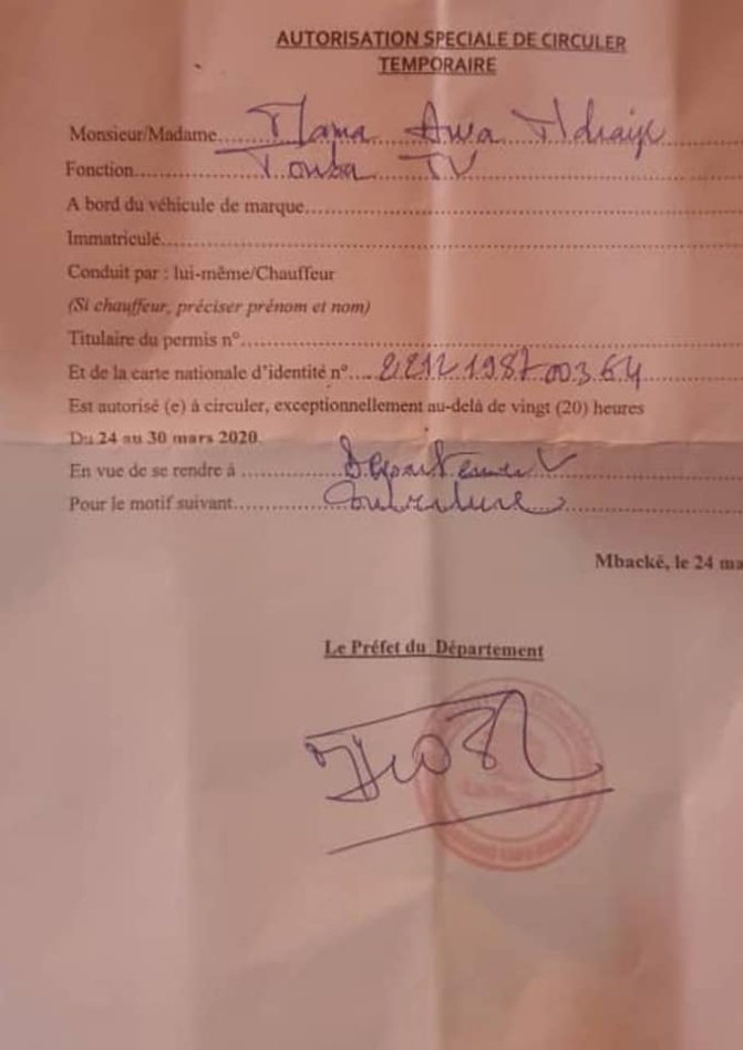 TOUBA/COUVRE-FEU: Une journaliste et son caméraman tabassés