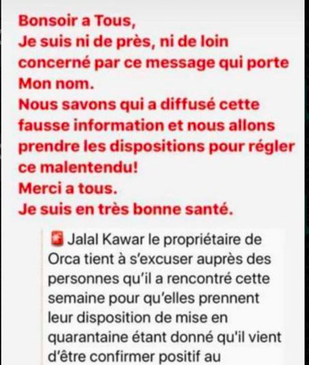 Jalal Kawar, le propriétaire de Orca est en bonne santé