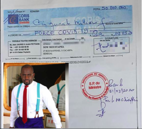 Le jeune consultant en Finances Moustapha Sow dégaine 50 millions FCfa contre le Covid-19