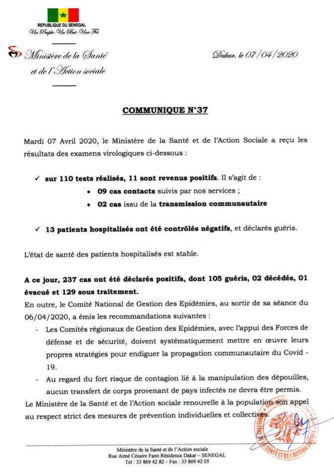Propagation du coronavirus #Les cas communautaires inquiètent les autorités