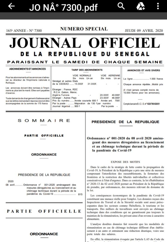 COVID-19/PRESERVATION DES EMPLOIS : Ce que dit l’ordonnance de Macky Sall COVID-19/PRESERVATION DES EMPLOIS : Ce que dit l’ordonnance de Macky Sall