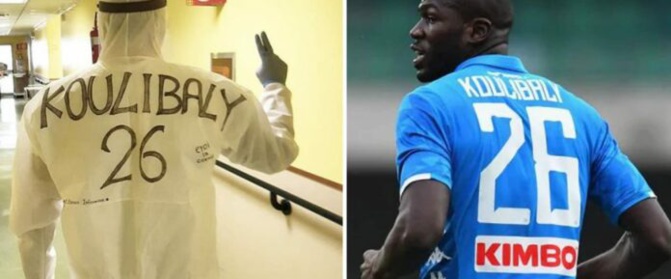 Coronavirus en Italie: Un infirmier porte sur son dos, le nom de Kalidou Koulibaly
