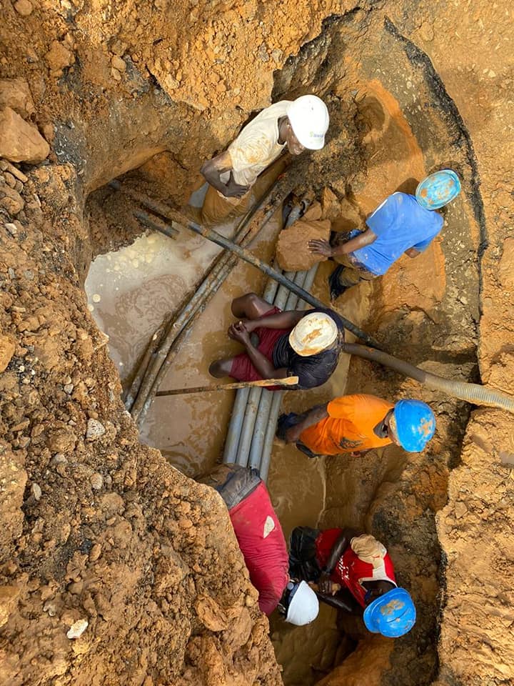 FUITE D'EAU A PETERSEN: Les travaux de réparation en cours