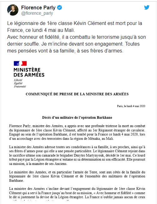 Un légionnaire français « tué au combat » contre les groupes djihadistes au Mali Un légionnaire français « tué au combat » contre les groupes djihadistes au Mali