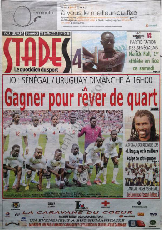 A la Une du Journal Stade du 28 Juillet