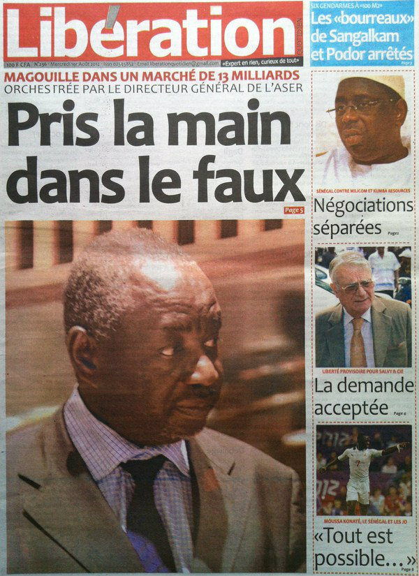 A la Une du Journal Liberation du 01 Août