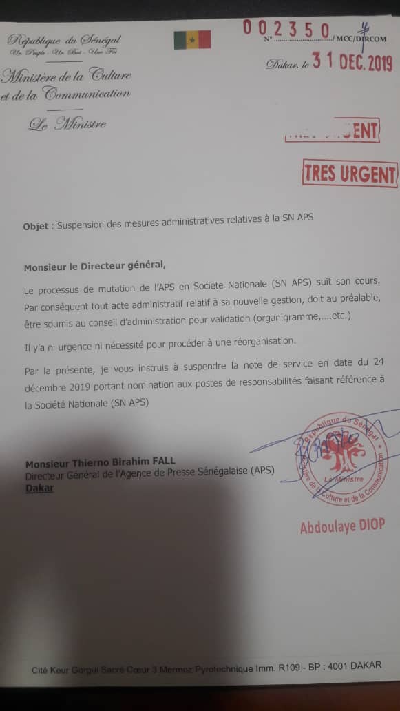 Agents licenciés de l’Aps: Après une médiation du ministère, le DG joue au dilatoire et sacrifie des soutiens de famille Agents licenciés de l’Aps: Après une médiation du ministère, le DG joue au dilatoire et sacrifie des soutiens de famille