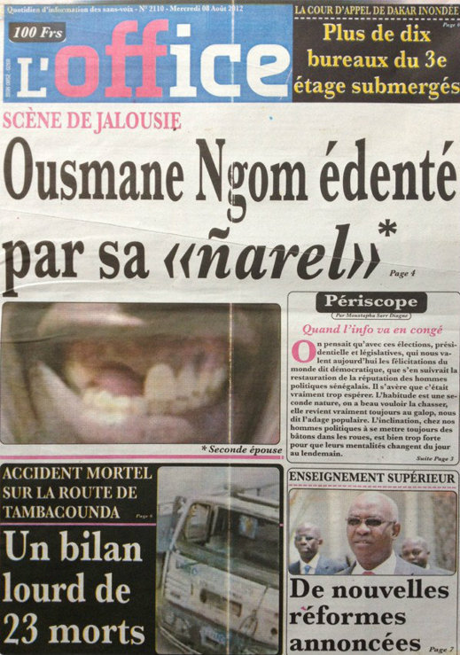 A la Une du Journal L'Office du 08 Août