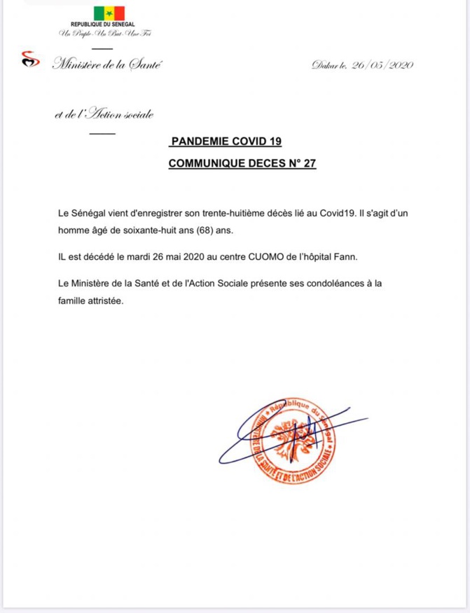 La liste macabre du Coronavirus s’allonge: décès d’un homme de soixante-huit ans