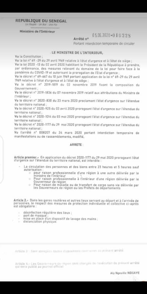 Levée des restrictions : Les arrêtés signés