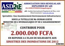 L'Association des Sénégalais Diplômés du 2iE apporte son soutien aux sinistrés des inondations 