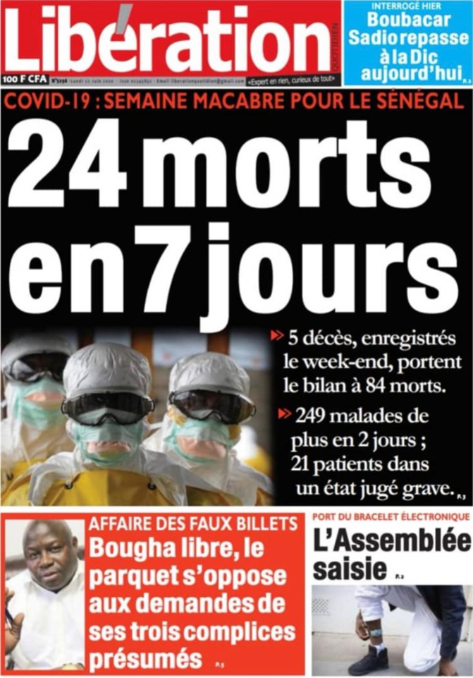 Covid -19: Le Sénégal passe à 84 morts, Dakar va franchir le cap des 5000 cas ce lundi