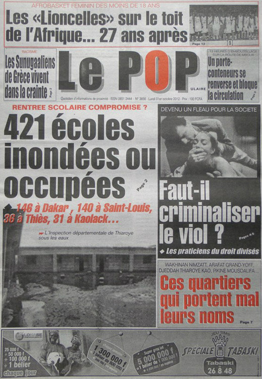 A la Une du Journal le Populaire du 01 Oct