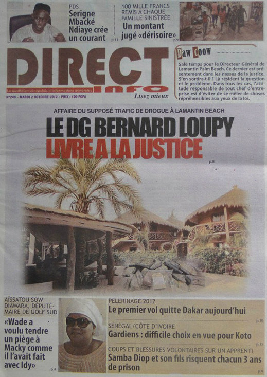 A la Une du Journal Direct Info du 02 Octobre 