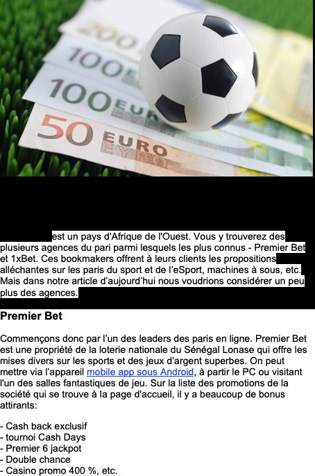 Bookmakers au Sénégal