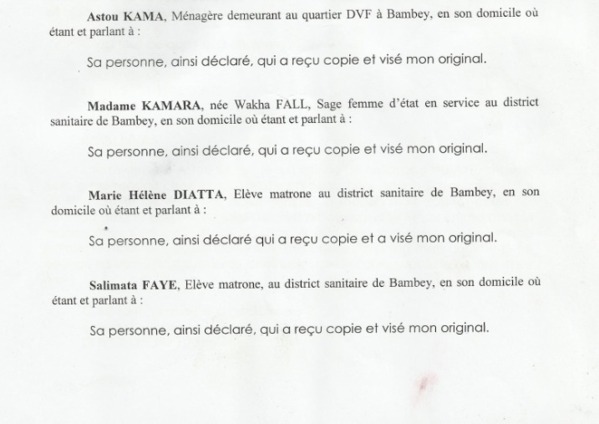 [Documents] Bambey dénonce une « injustice »