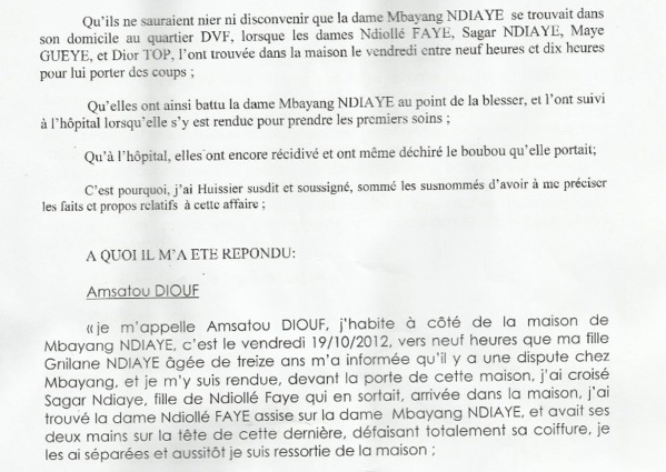 [Documents] Bambey dénonce une « injustice »