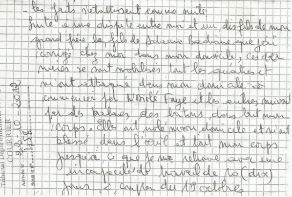 [Documents] Bambey dénonce une « injustice »