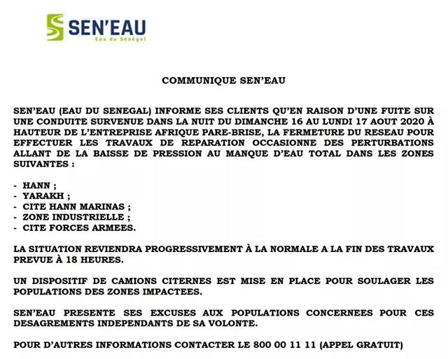 Distribution de l'eau: Des perturbations en vue dans certains quartiers Distribution de l'eau: Des perturbations en vue dans certains quartiers