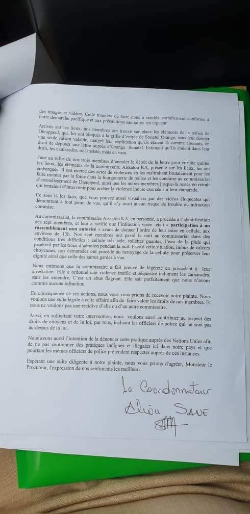 Arrestation musclée de ses membres: Y en a marre a porté plainte (Document)