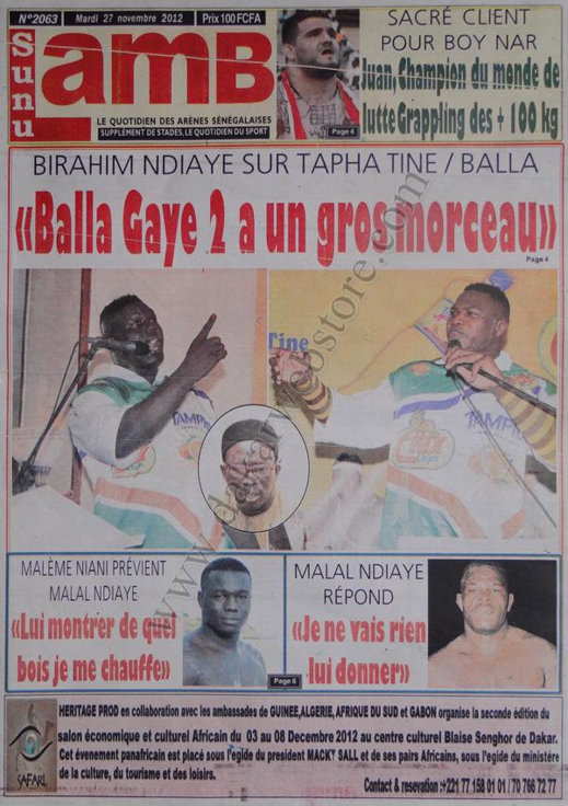 A la Une du Journal Sunu Lamb du 27 Novembre