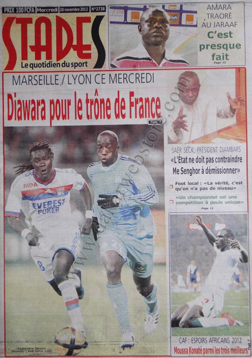 A la Une du Journal Stades du 28 Novembre
