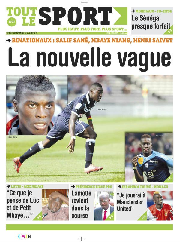 A la Une du Journal Tout Le Sport du 28 Novembre