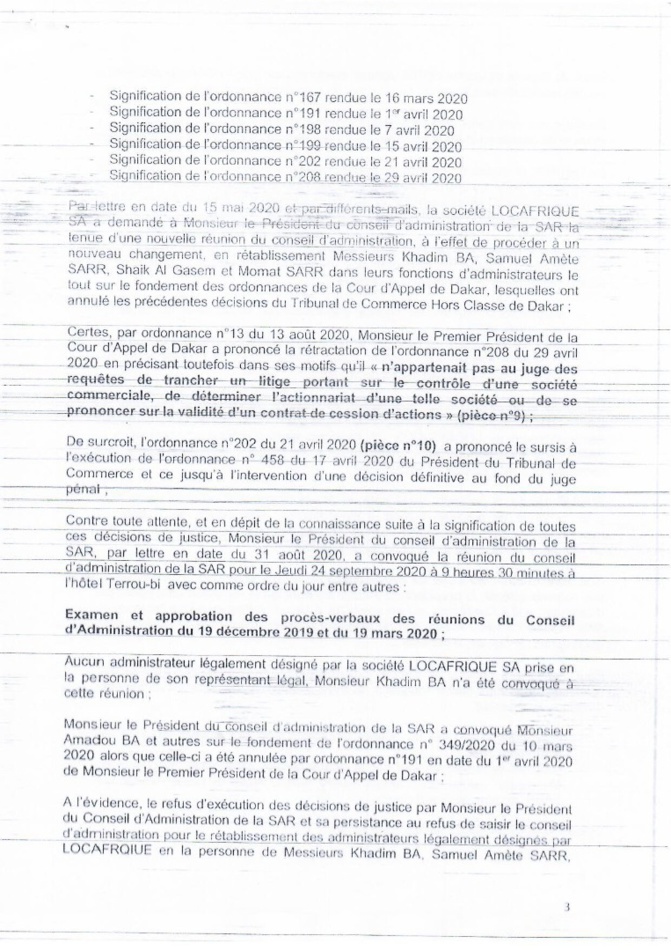  "Coup d'état avorté à la SAR ": La réunion du Conseil de la SAR bloqué par la sécurité rapprochée de Khadim ba