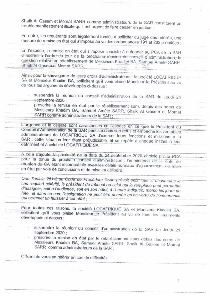  "Coup d'état avorté à la SAR ": La réunion du Conseil de la SAR bloqué par la sécurité rapprochée de Khadim ba