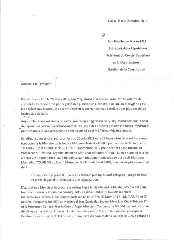 [Documents exclusifs] Escroquerie et faux et usage de faux: Le Dg du Cms, Mamadou Touré est-il intouchable ?