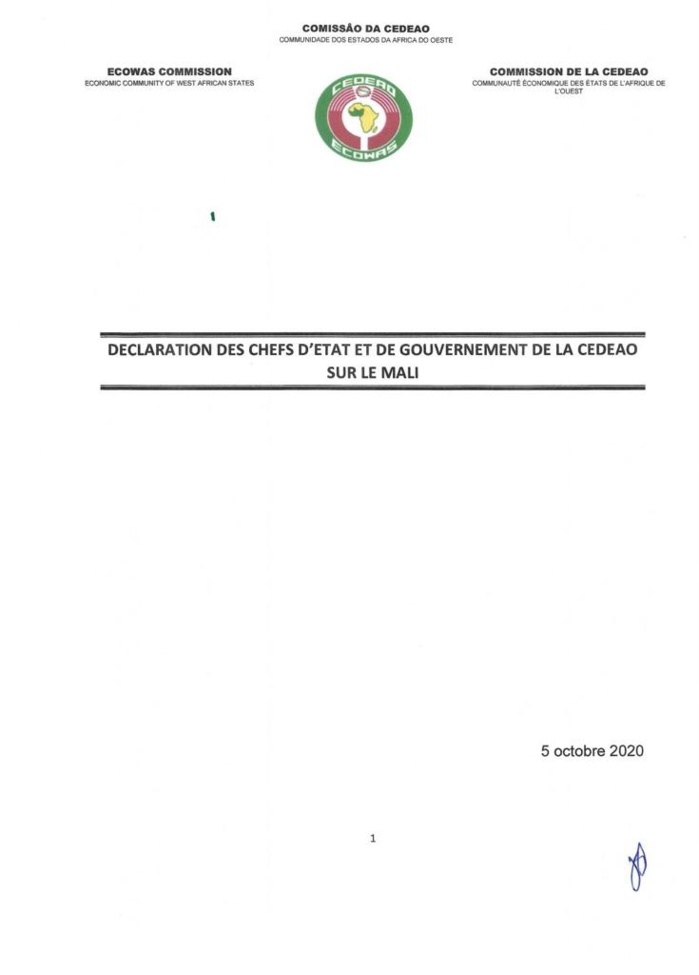 La CEDEAO lève les sanctions contre le Mali