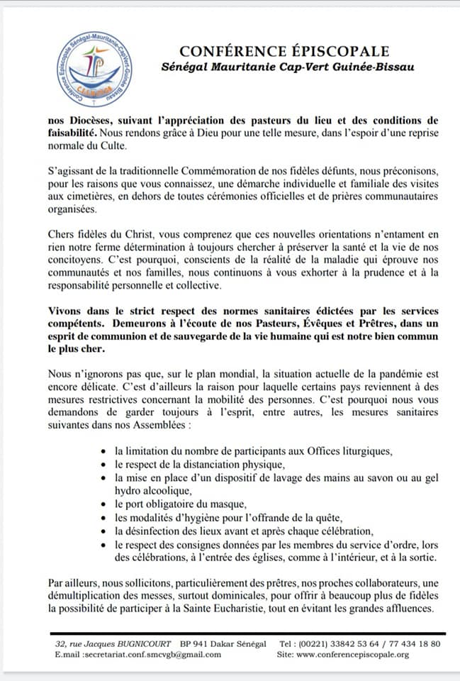 Reprise du culte dans les églises à partir du 1er novembre