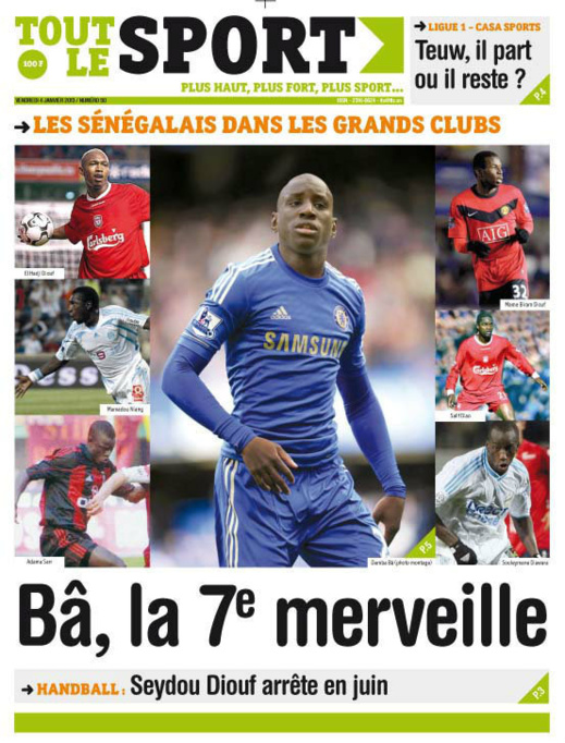 A la Une du Journal Tout Le Sport du vendredi 04 janvier 2013