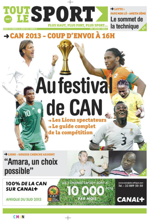 A la Une du Journal Tout Le Sport du Samedi 19 janvier 2013