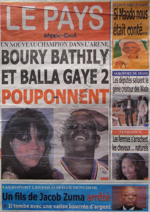 A la Une du Journal Le Pays du Samedi 19 janvier 2013