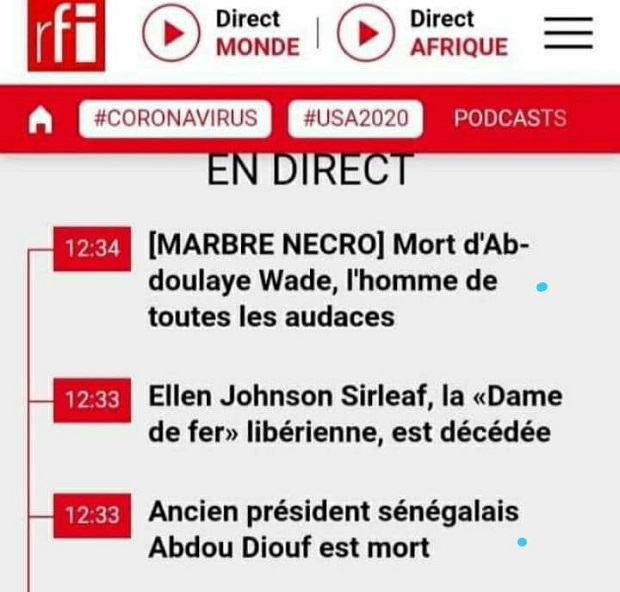 Nécrologies de célébrités toujours en vie: RFI s’excuse et évoque des soucis techniques