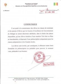 Enseignement supérieur : Mary Teuw Niane redéfinit les conditions d’obtention des bourses d’excellence du gouvernement du Sénégal