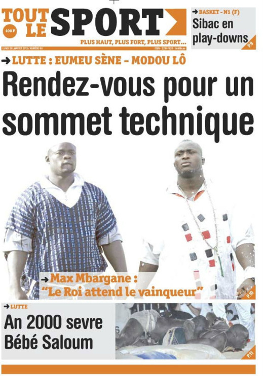 A la Une du Journal Tout Le Sport du lundi 28 janvier 2013