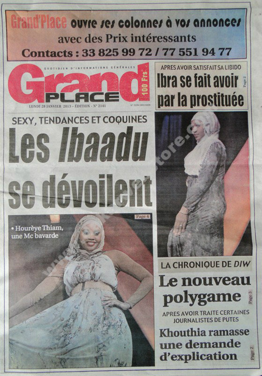 A la Une du Journal Grand Place du lundi 28 janvier 2013
