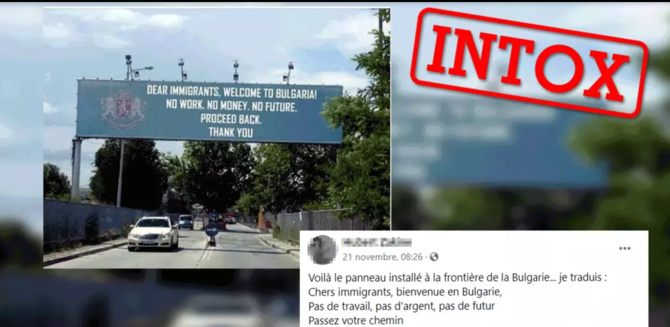 Xénophobie: Ce panneau en Bulgarie invitant les migrants à "rentrer chez eux" est un photomontage
