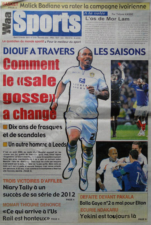 A la Une du Journal Waa Sports du mardi 12 février 2013