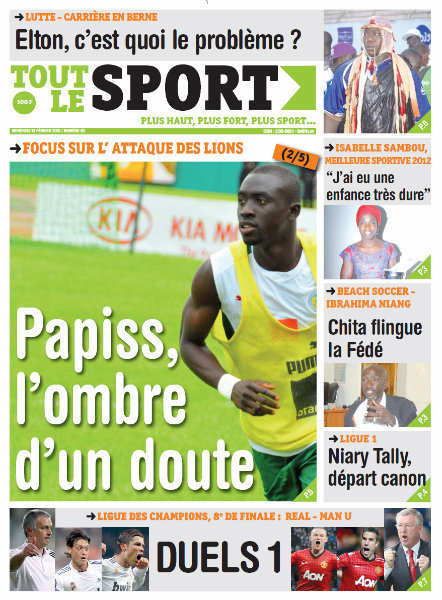 A la Une du Journal Tout Le Sport du mercredi 13 février 2013