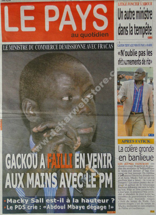 A la Une du Journal Le Pays du jeudi 14 février 2013