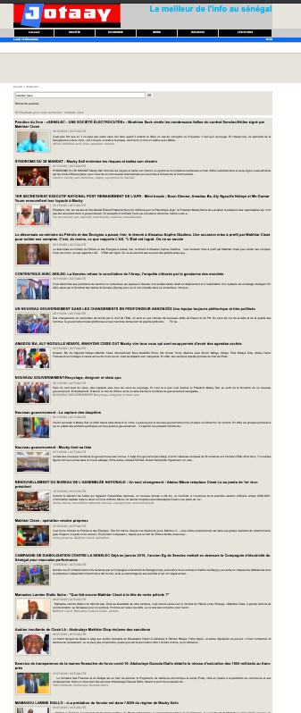 Voici la liste des 63 articles