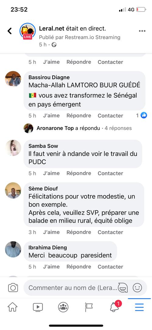 La balade virale de Macky donne en 12 mn 15007 j'aime, 3565 commentaires, plus de 11176 partages, près de 322000 vues en 1h de temps