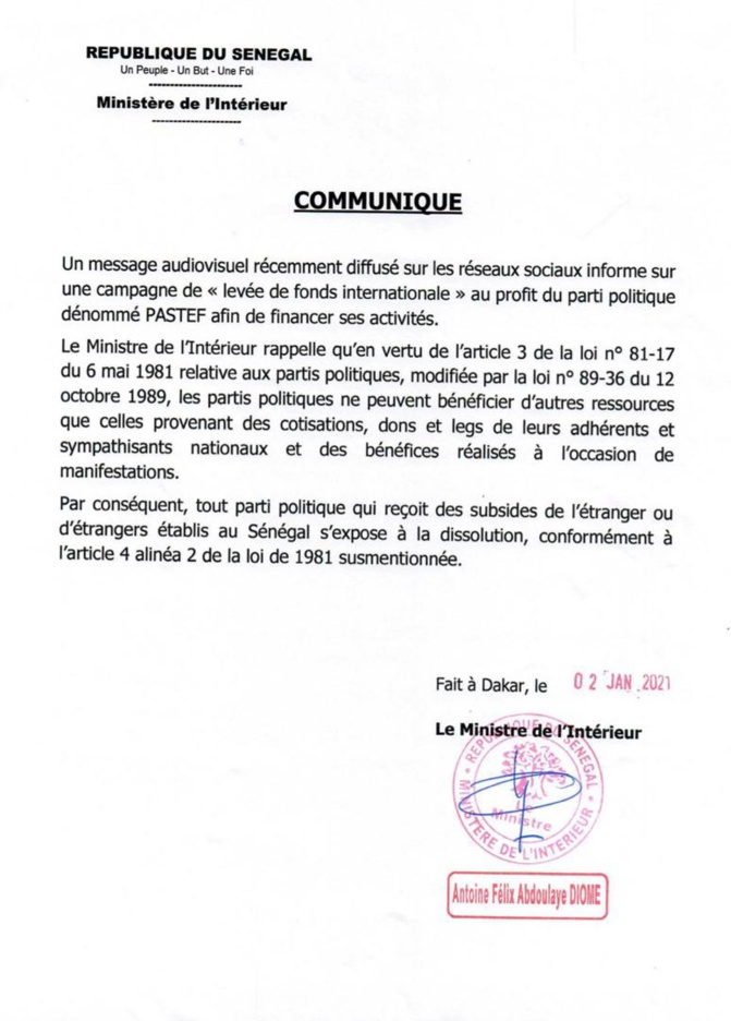 Levée de fonds: Pastef de Ousmane Sonko risque la dissolution si... Levée de fonds: Pastef de Ousmane Sonko risque la dissolution si...