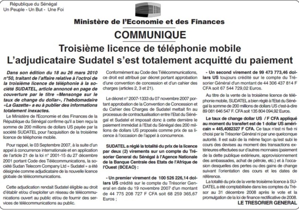 [Documents] Affaire Thierno Ousmane: Sa défense assise sur du béton